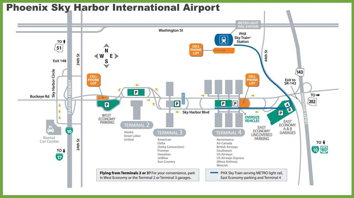 kaart, Phoenix airport