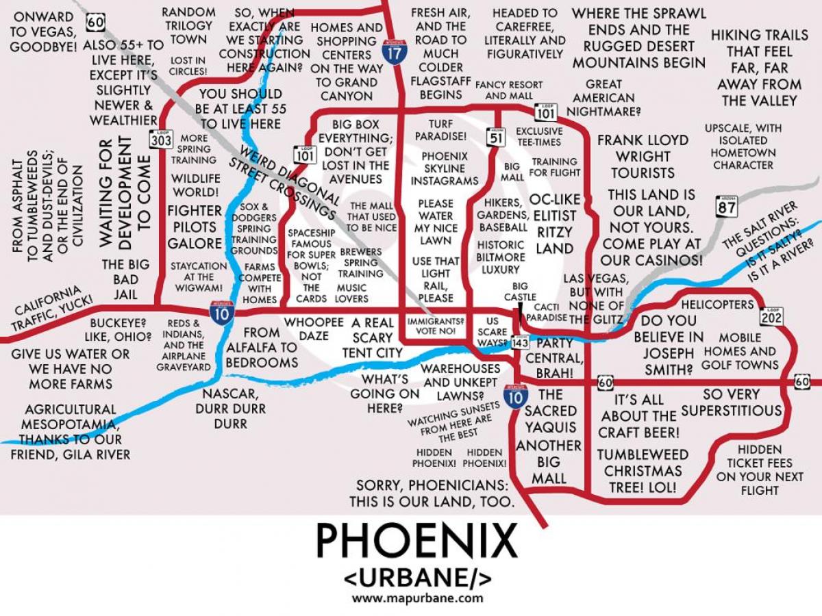 Phoenix linnaosade kaart