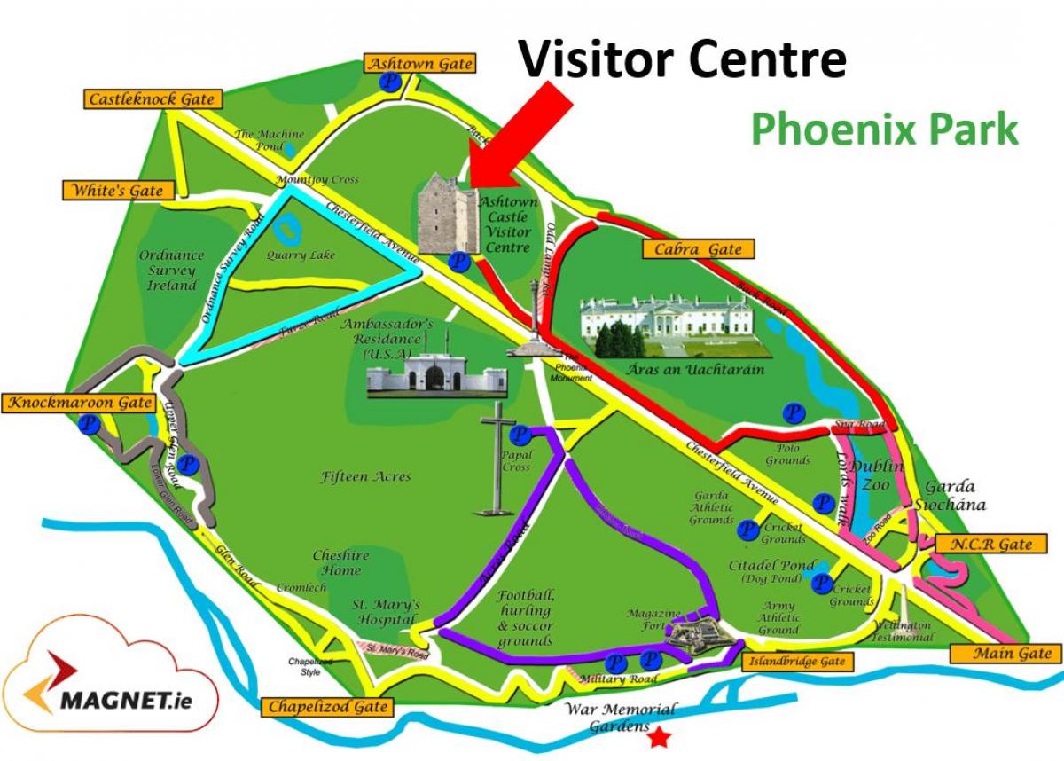 Phoenix park kaart