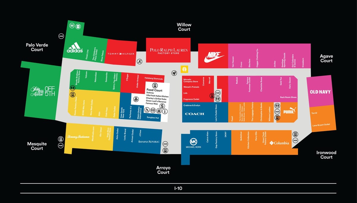 Phoenix premium outlet kaart