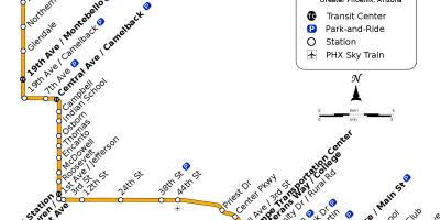 Valley metro bussi marsruudi kaardil